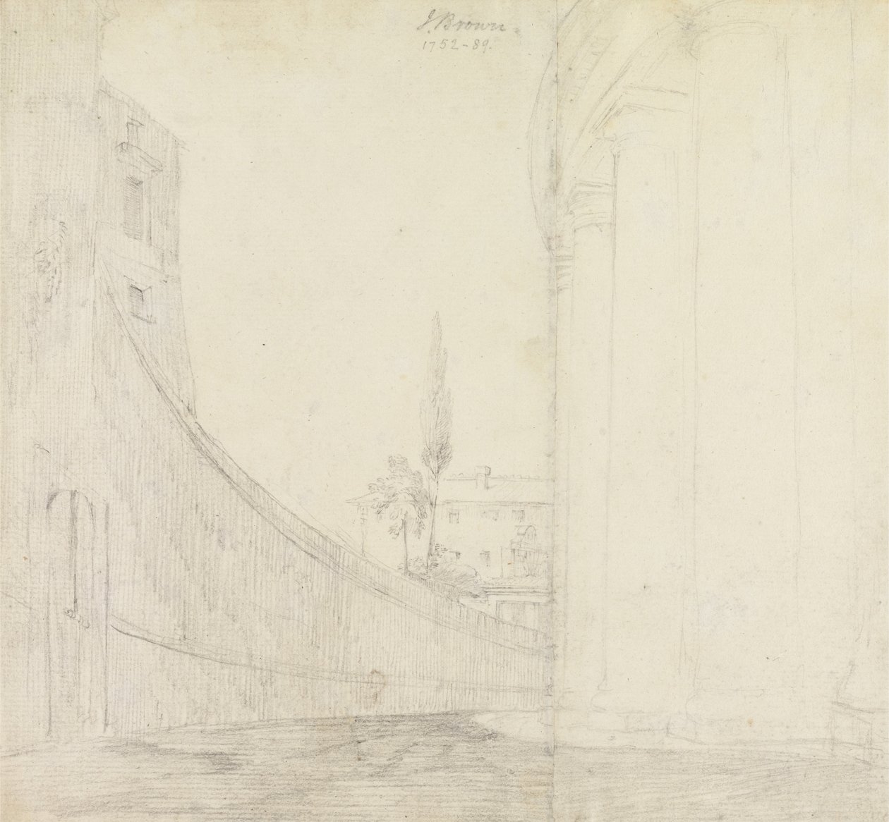 Vista desde detrás de la columnata, Piazza San Pietro, Roma de John George Brown