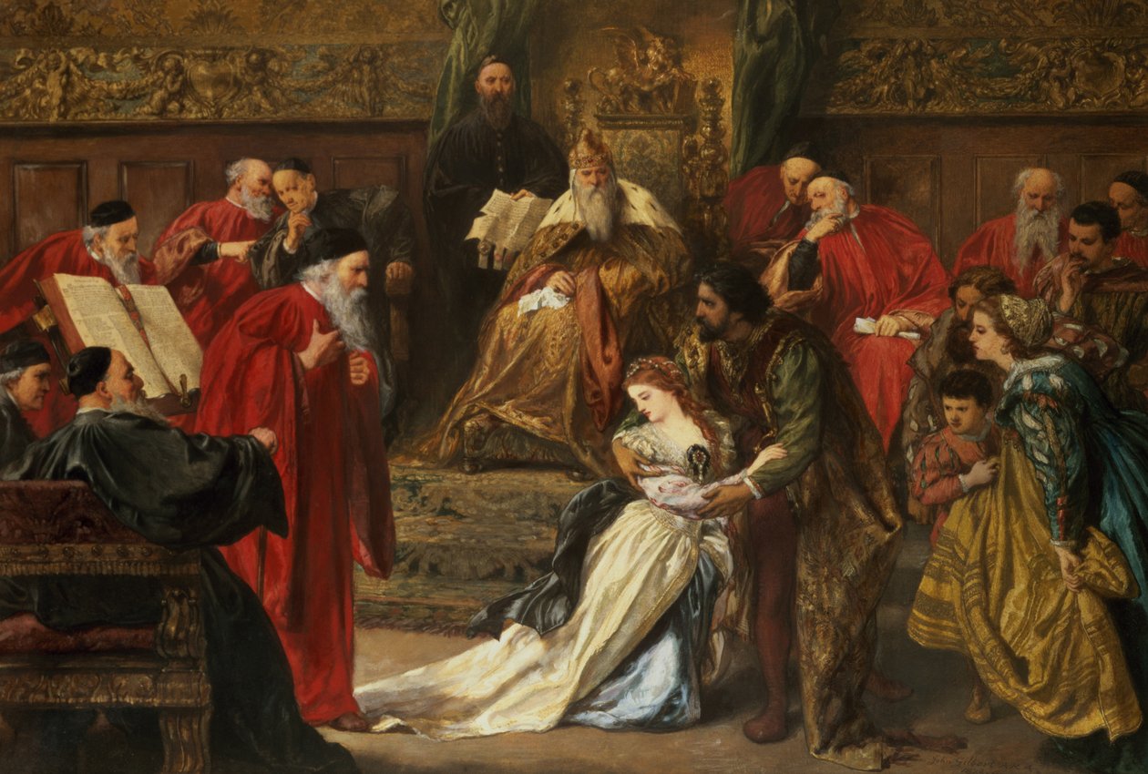 Cordelia en la corte del Rey Lear de John Gilbert