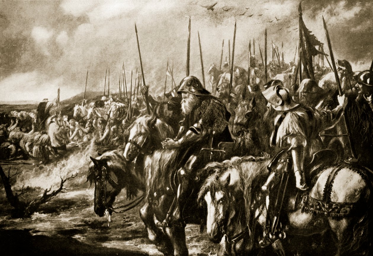 La mañana de la Batalla de Agincourt, 1415 de John Gilbert