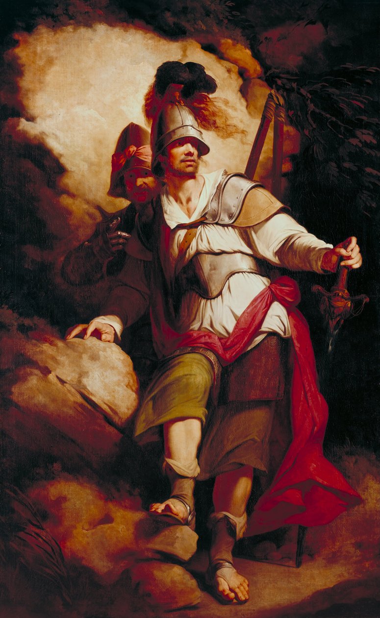 Sir Arthegal, el caballero de la justicia, con Talus, el hombre de hierro (de 
