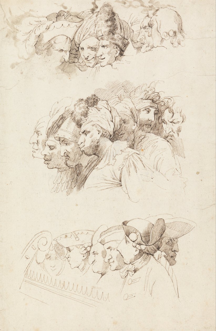 Estudios de Grupos de Cabezas de John Hamilton Mortimer