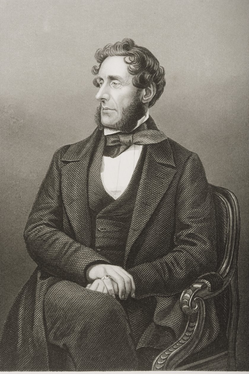 Anthony Ashley Cooper (1801-85) 7º Conde de Shaftesbury, grabado por D.J. Pound de una fotografía, de 