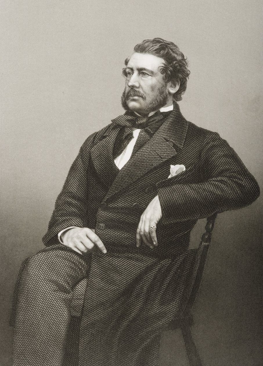 Capitán William Harrison (1812-60), grabado por D.J. Pound de una fotografía, de 