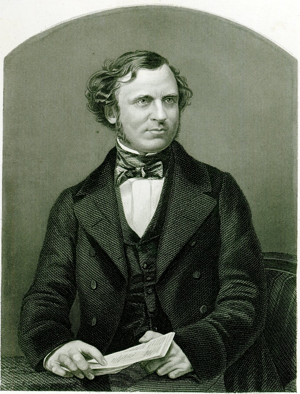 Edward Henry Smith Stanley, Lord Stanley, grabado por D.J. Pound a partir de una fotografía, de 