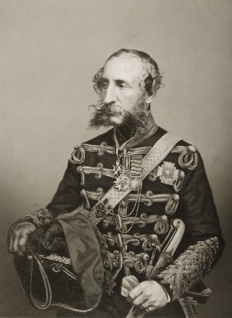 James Thomas Brudenell (1797-1868) 7º Conde de Cardigan, grabado por D.J. Pound de una fotografía, de 
