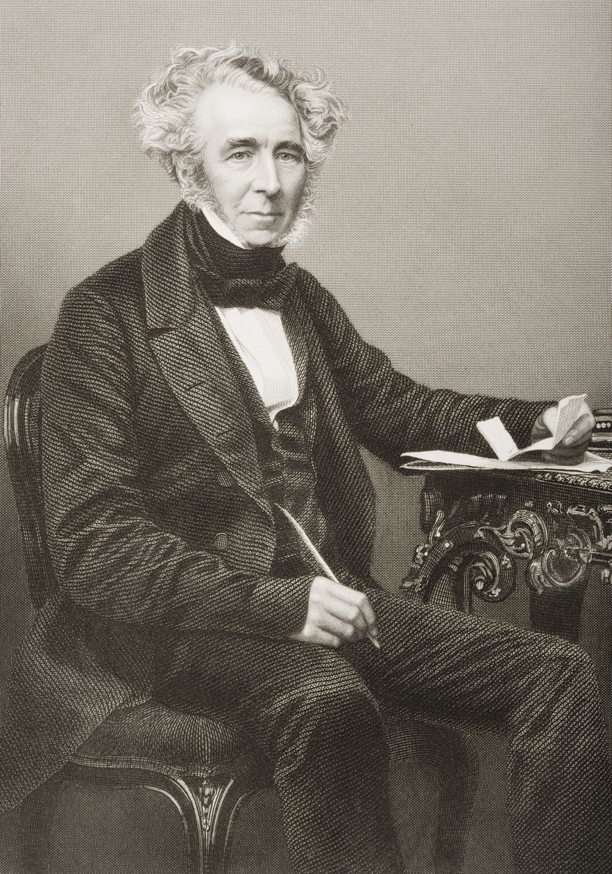James William Gilbart (1794-1863) grabado por D.J. Pound de una fotografía, de 