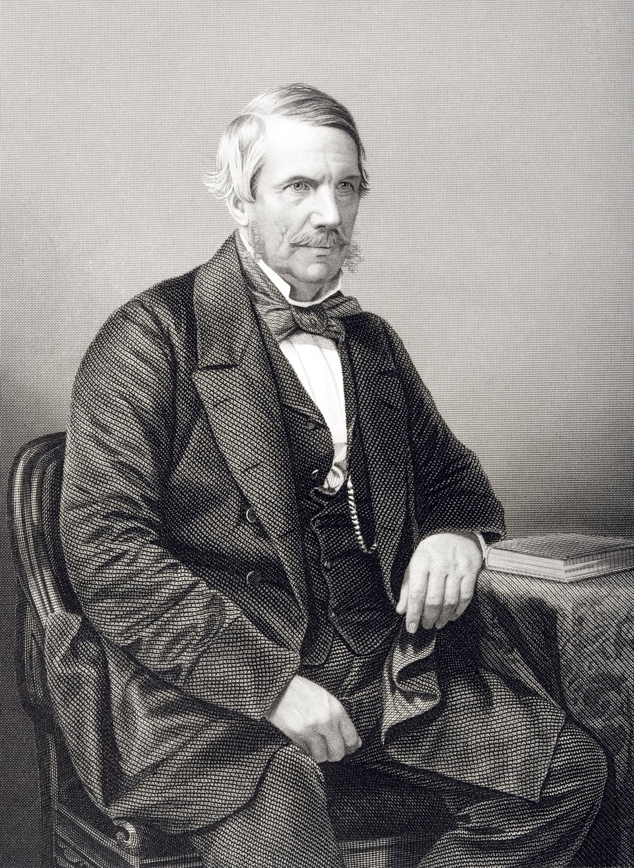 Sir John Laird-Mair Lawrence, 1er Barón Lawrence, grabado por D.J. Pound de una fotografía, de 