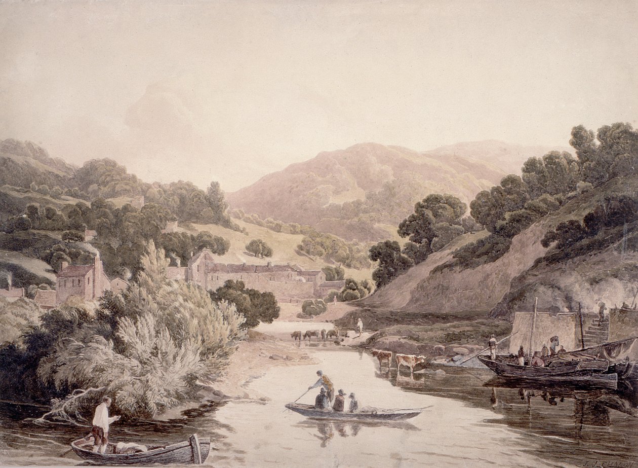 Escena del río en Devonshire de John James Chalon