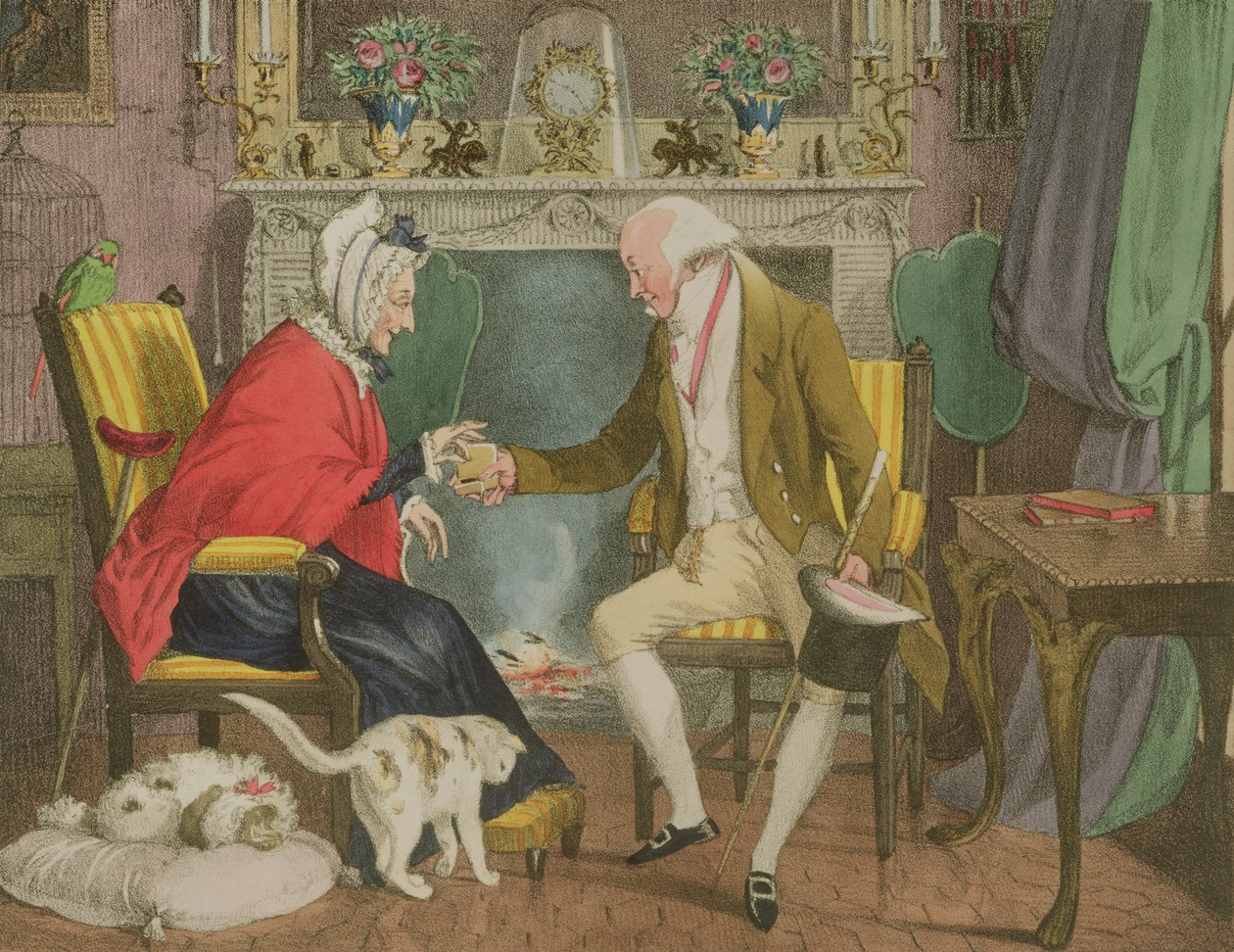 El pellizco de rapé, pub. por Rodwell y Martin, 1821 de John James Chalon