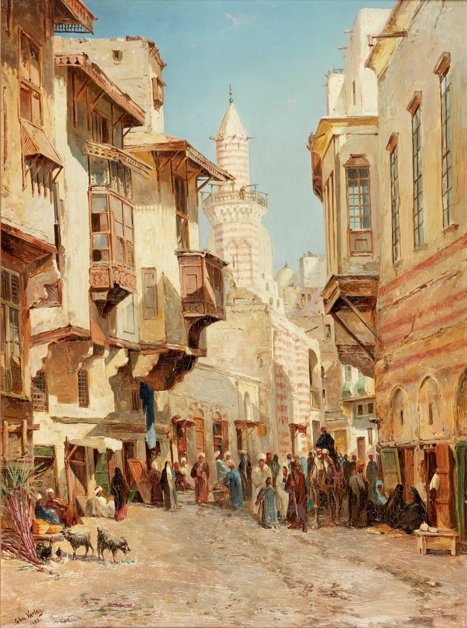 La mezquita de Emir Mindar, El Cairo, 1880 de John Jnr. Varley