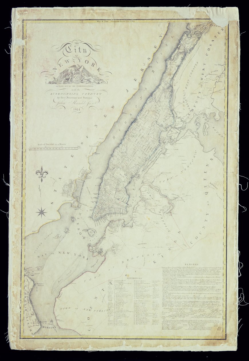 Mapa de la ciudad de Nueva York según lo dispuesto por los comisionados, 1814 de John Jr. Randel