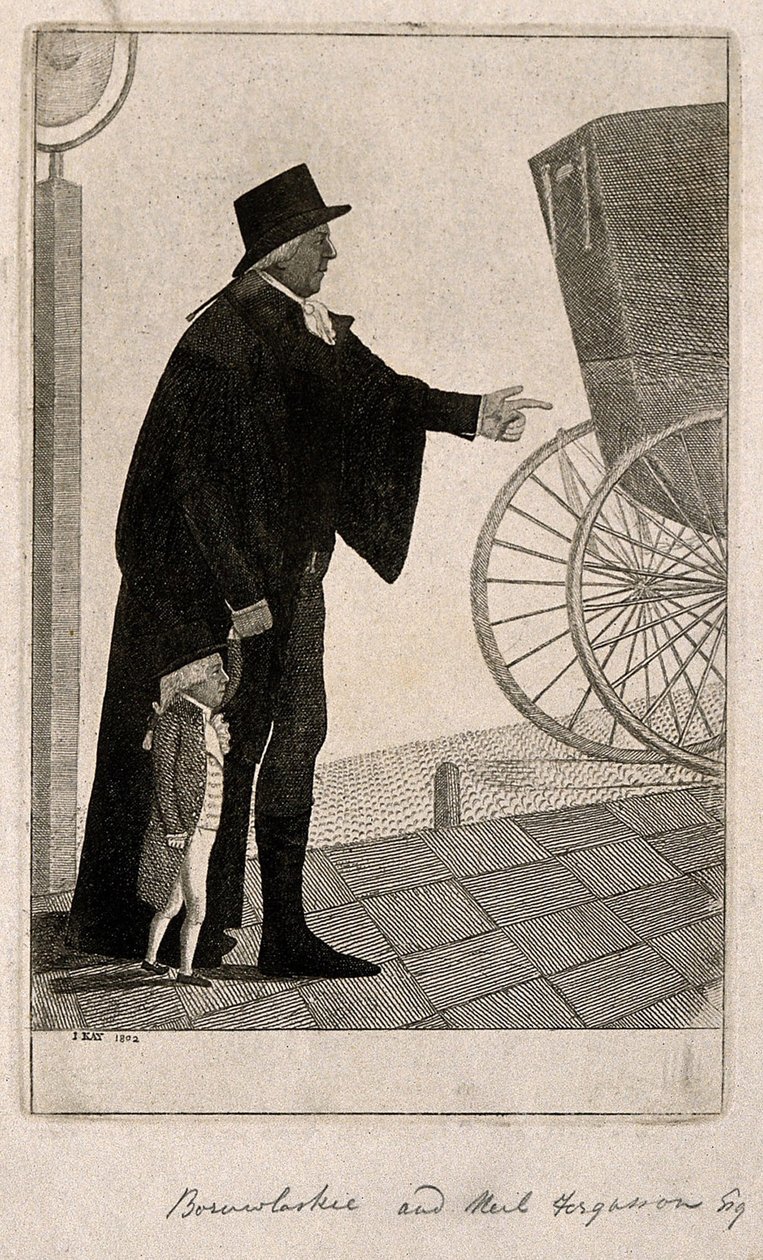 Jozef Boruwlaski, un enano, y Neil Fergusson, 1802 de John Kay