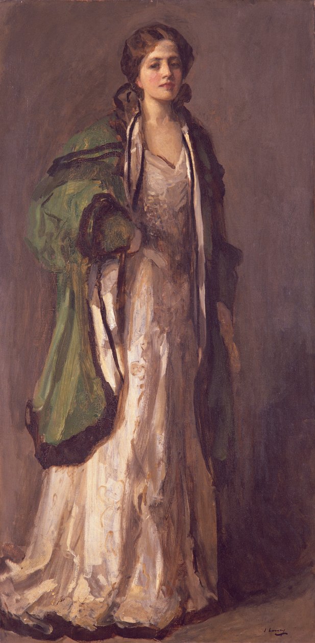 Retrato de una dama con abrigo verde, 1903 de John Lavery