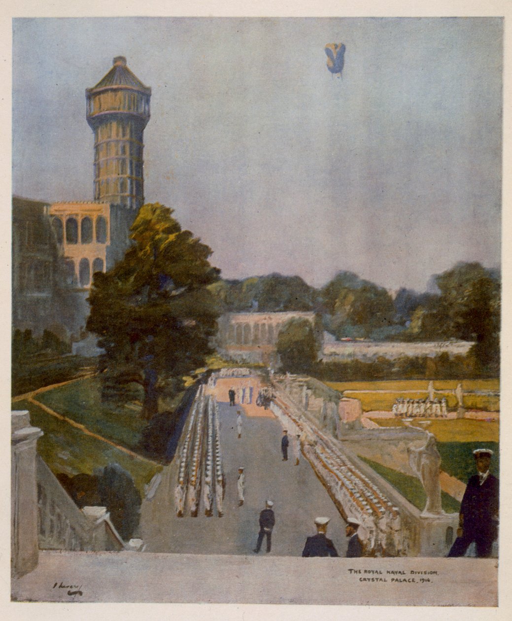 R.N.D. Crystal Palace, el lugar conocido como The Quarter-Deck, de Artistas Británicos en el Frente, Continuación del Frente Occidental, 1918 de John Lavery