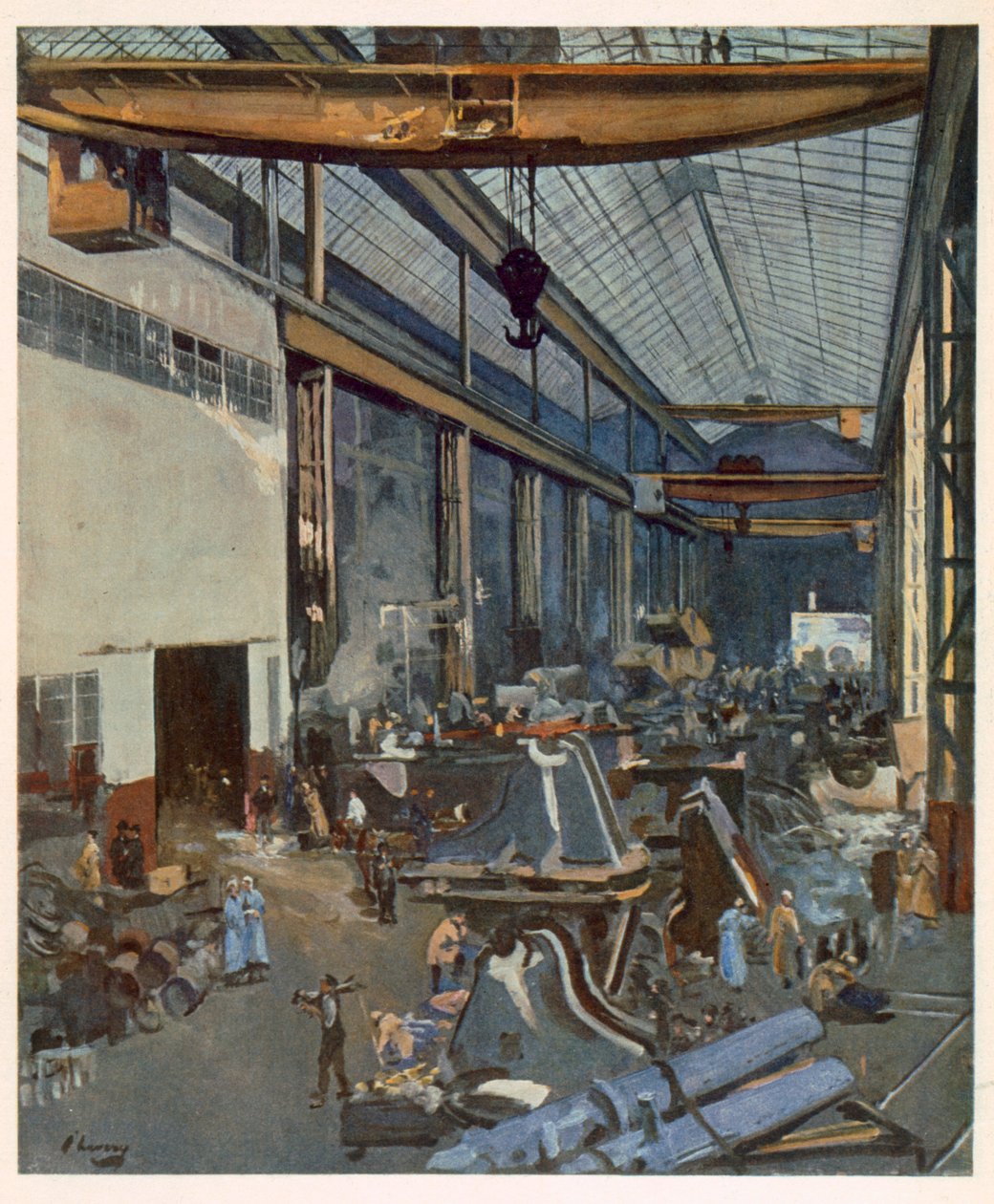 Tanques en Newcastle, de Artistas Británicos en el Frente, Continuación del Frente Occidental, 1918 de John Lavery
