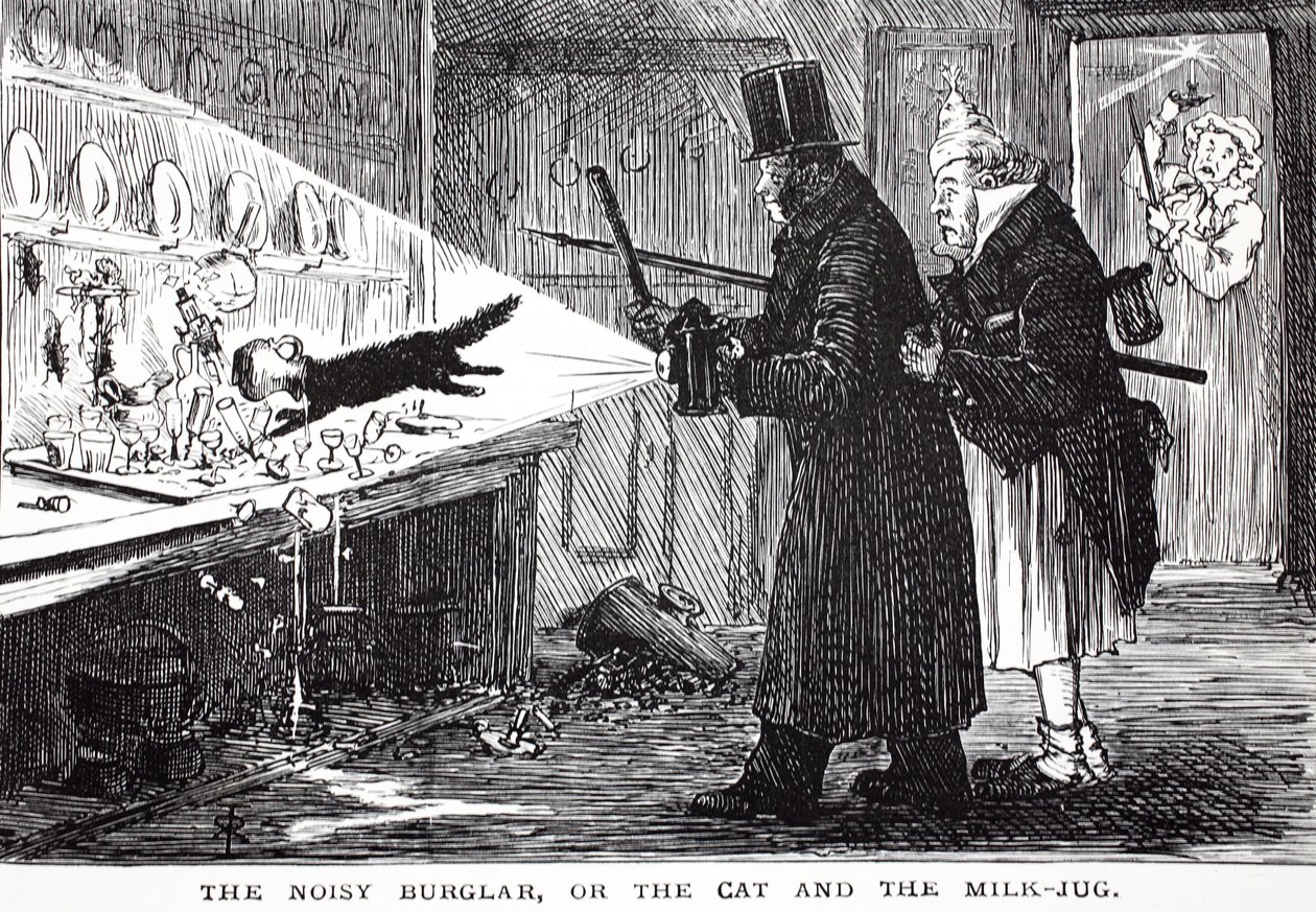 El ladrón ruidoso, o el gato y la jarra de leche de John Leech