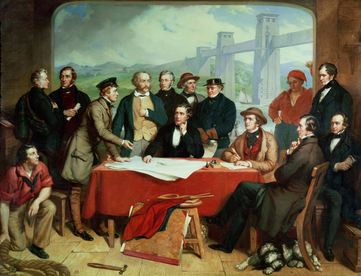 Conferencia de ingenieros en el Puente Britannia de John Lucas