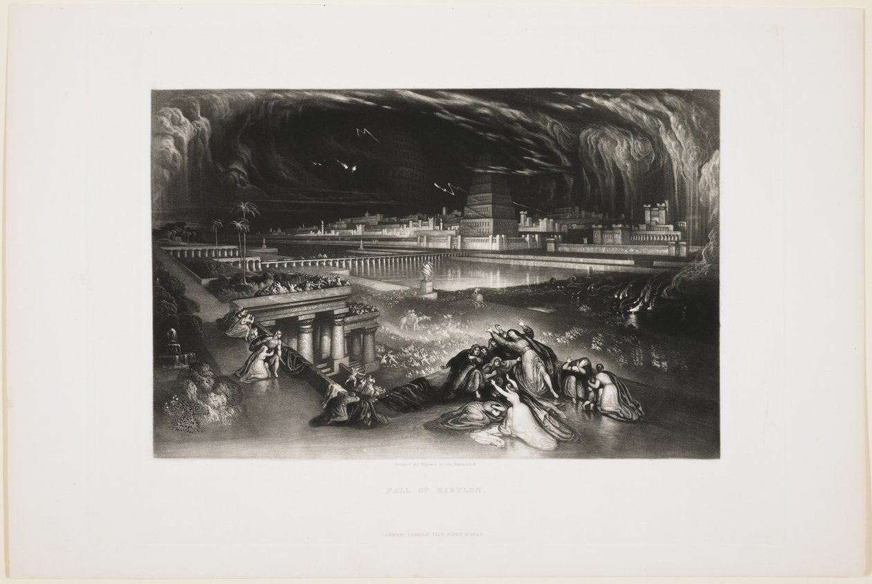 La caída de Babilonia, 1826 de John Martin