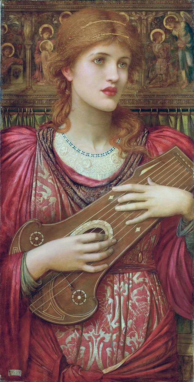 La música cayendo suavemente, se desvanece Tus queridos ojos sueñan que el amor vivirá para siempre, 1893 de John Melhuish Strudwick