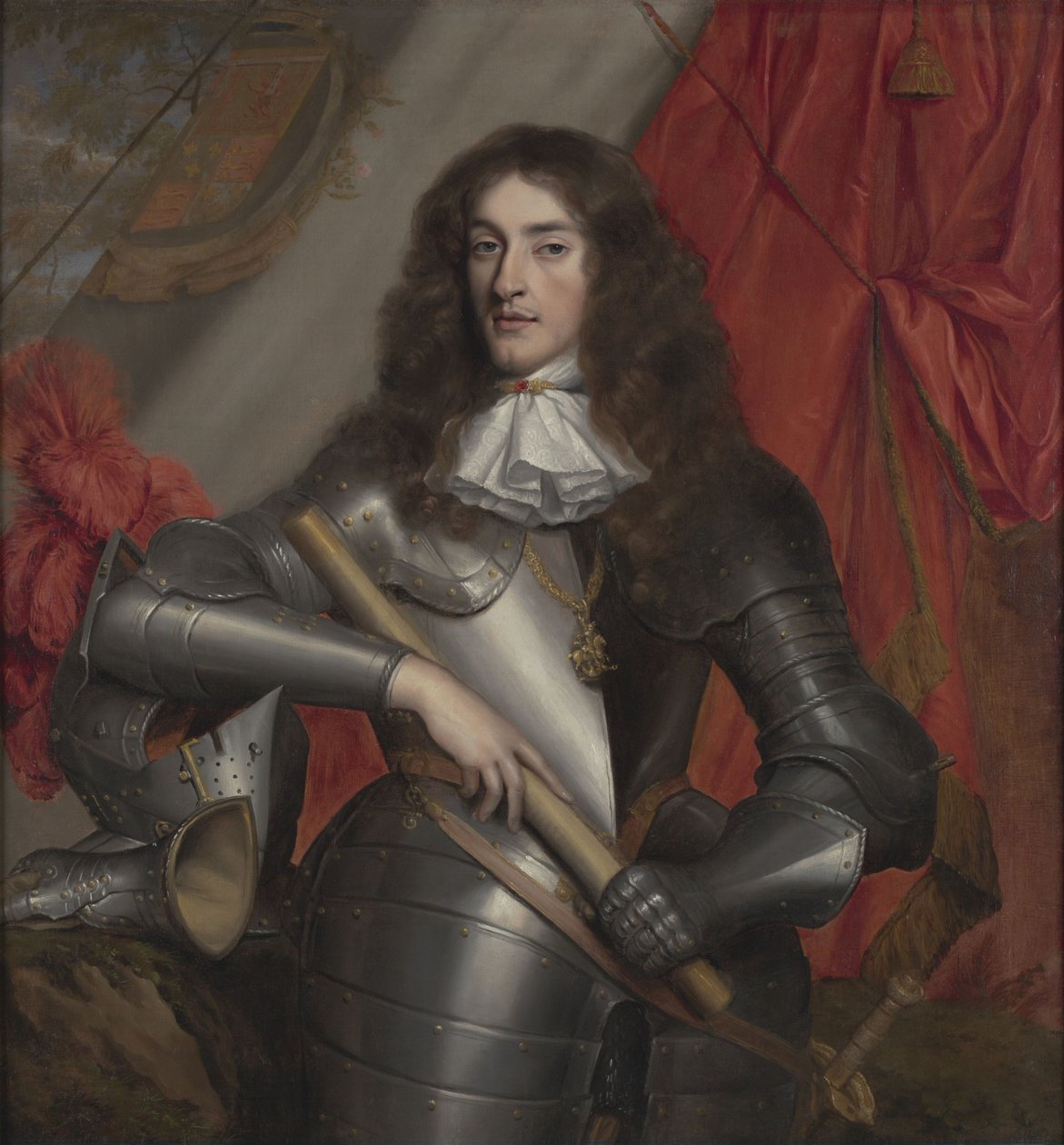Retrato del Rey Jacobo II y VII en armadura como Duque de York (1633-1701) de John Michael Wright
