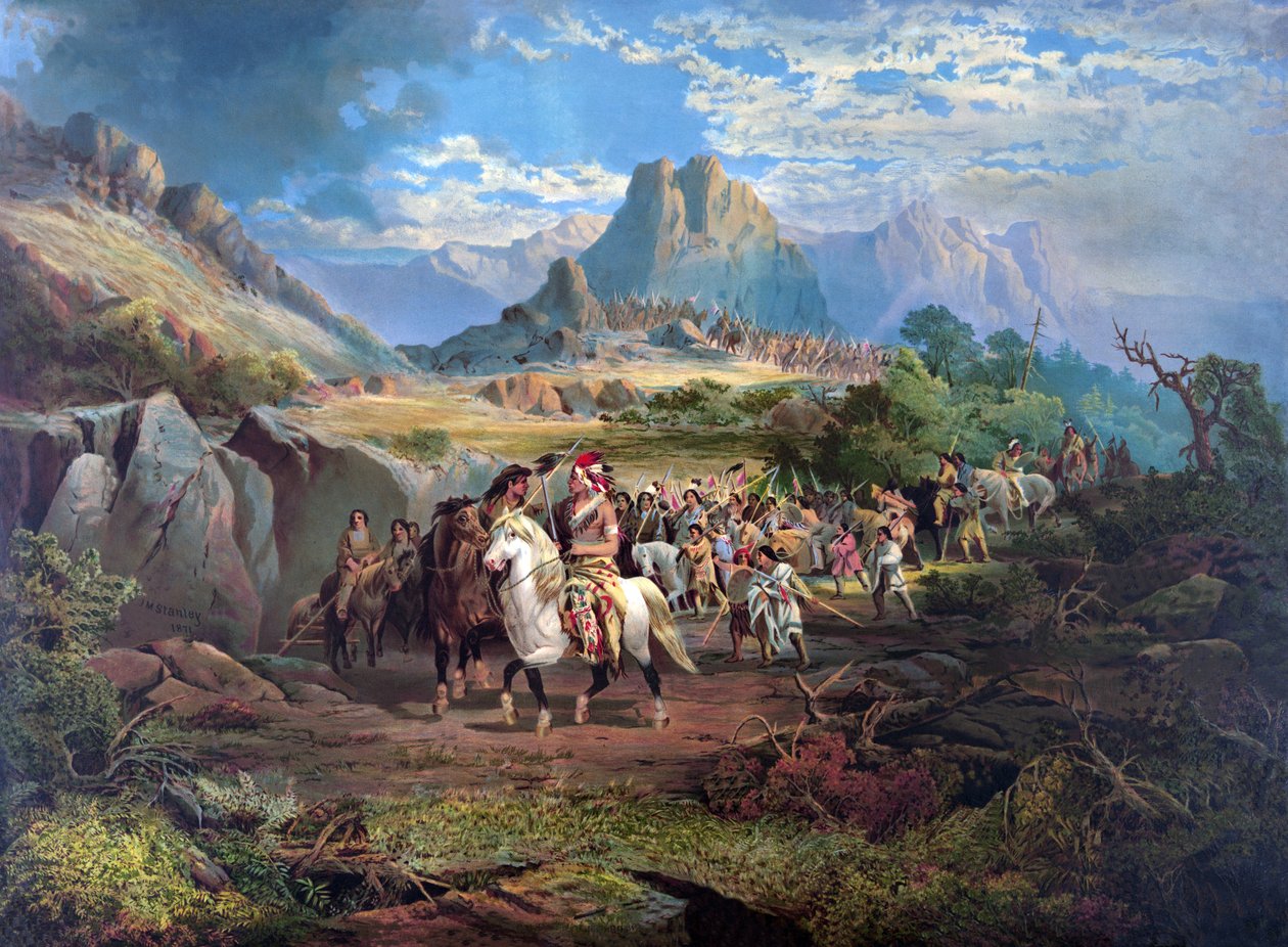 En el camino de guerra, pub. 1871 de John Mix Stanley