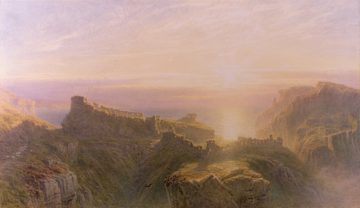 Atardecer en Tintagel, 1871 de John Mogford