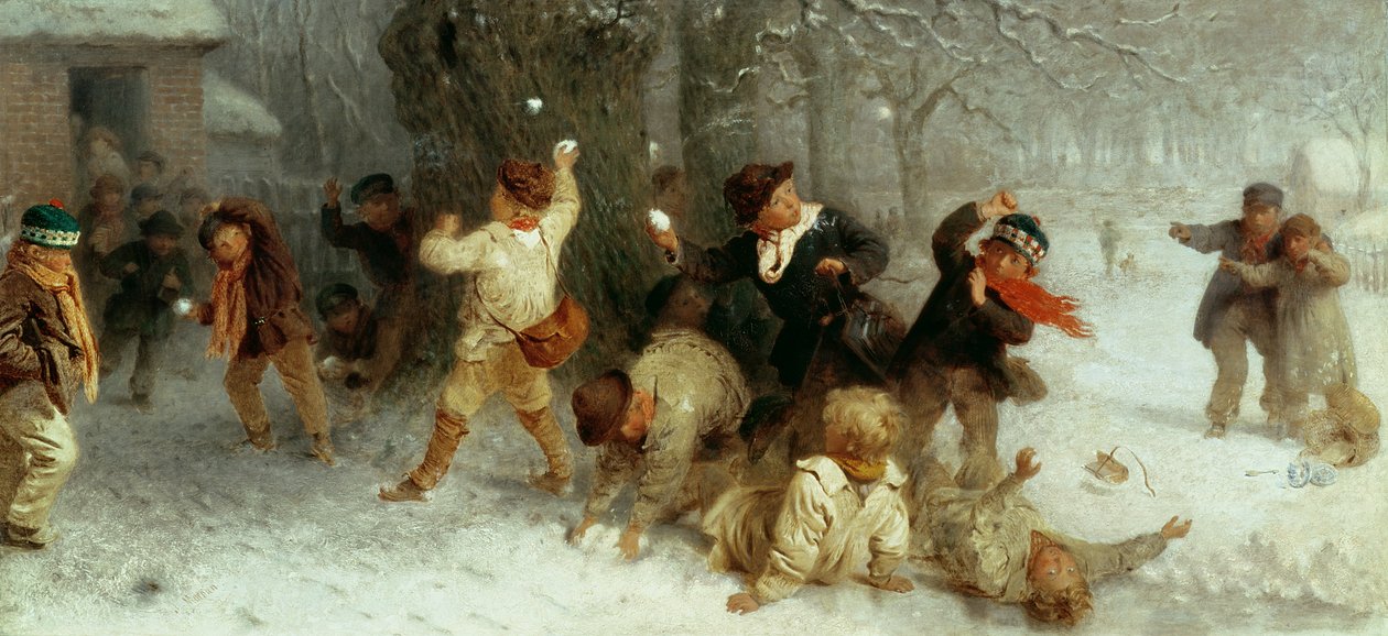Lanzamiento de bolas de nieve, 1865 de John Morgan