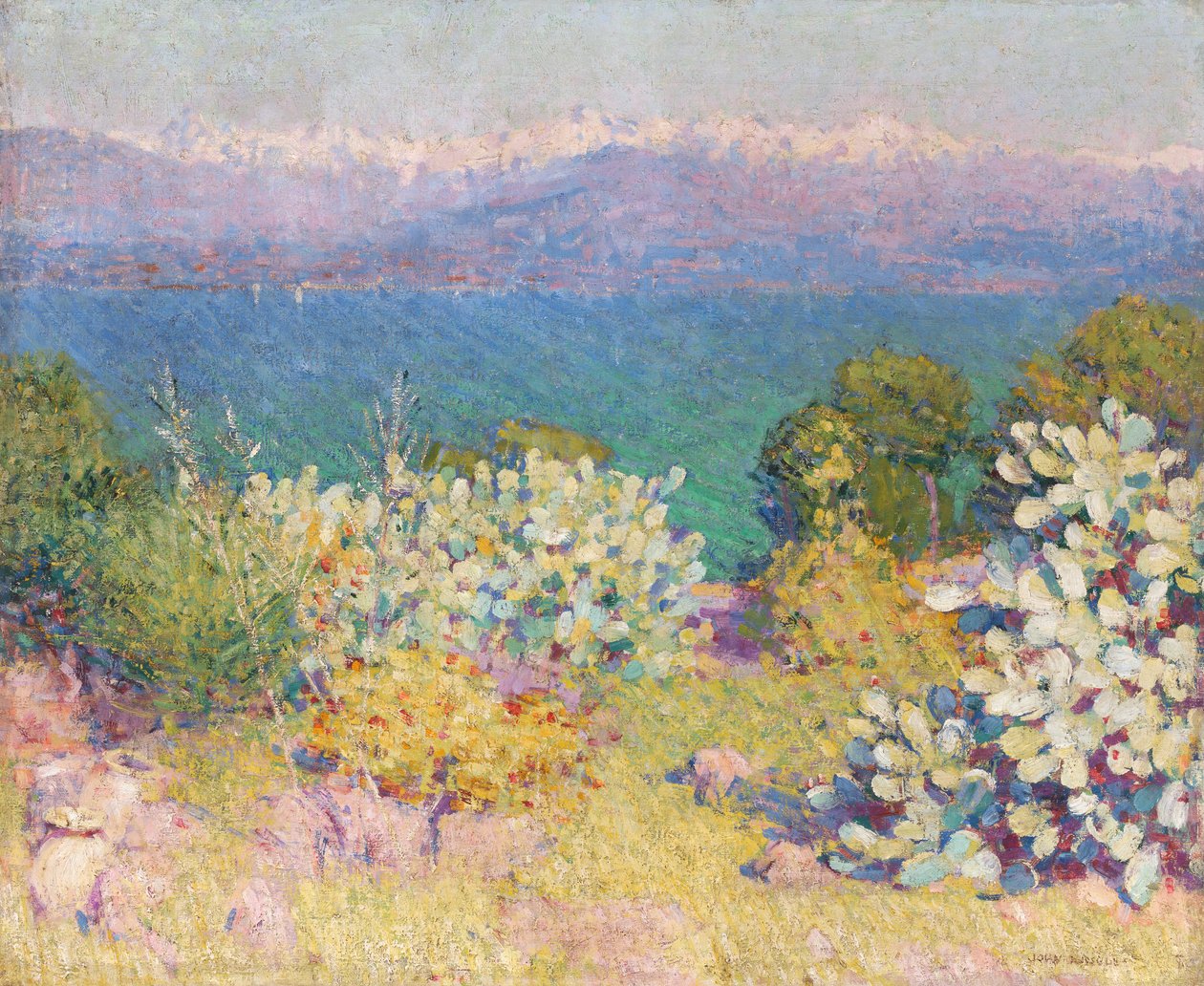 Por la mañana, Alpes Marítimos desde Antibes de John Peter Russell