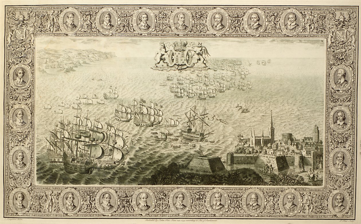 Armada (grabado de un tapiz), 1739 de John Pine