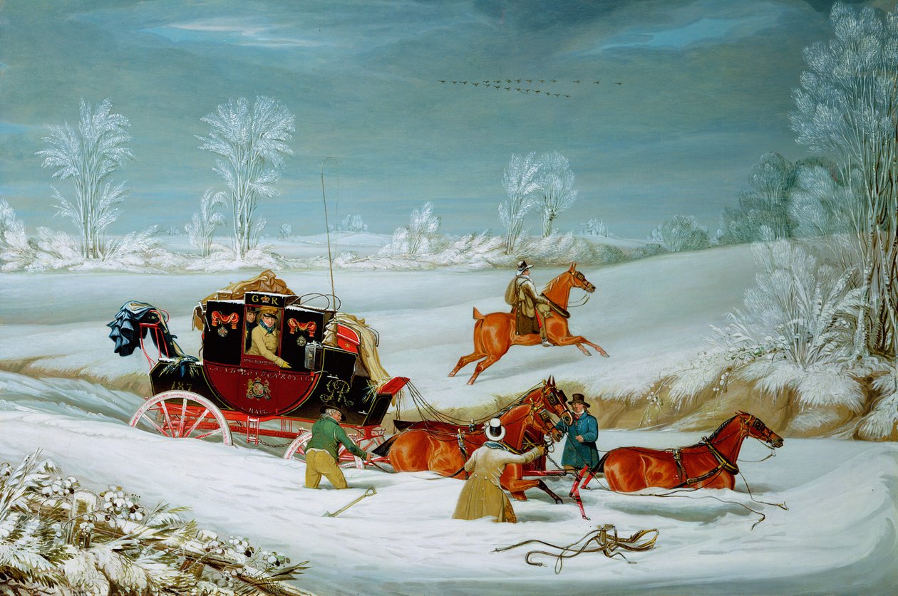 Carruaje postal en la nieve de John Pollard