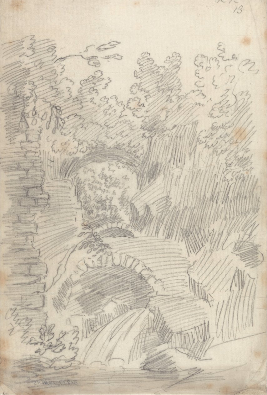 Un barranco rocoso de John Robert Cozens