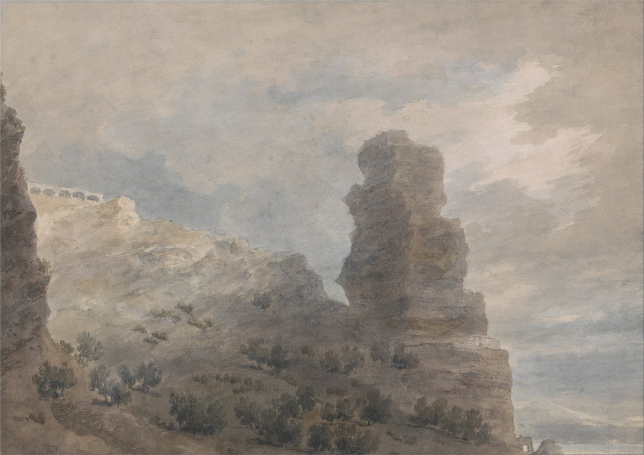 Una vista desde la posada en Terracina de John Robert Cozens