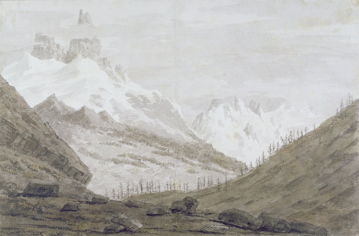 Entre Chamonix y Martigny, 1776 de John Robert Cozens