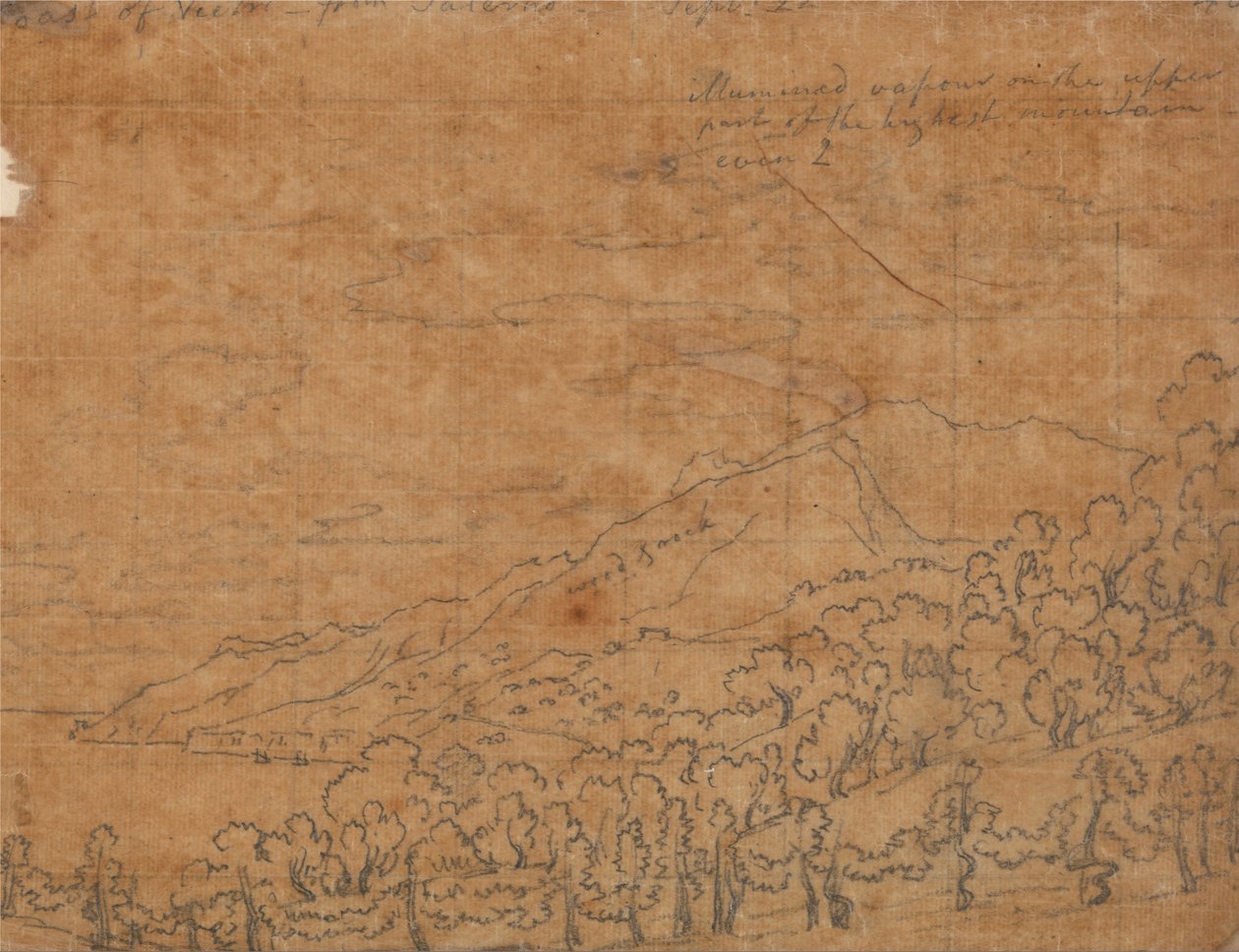 Costa de Vietri desde Salerno, 22 de septiembre de John Robert Cozens