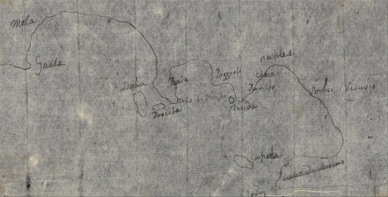 Mapa del golfo de Nápoles de John Robert Cozens