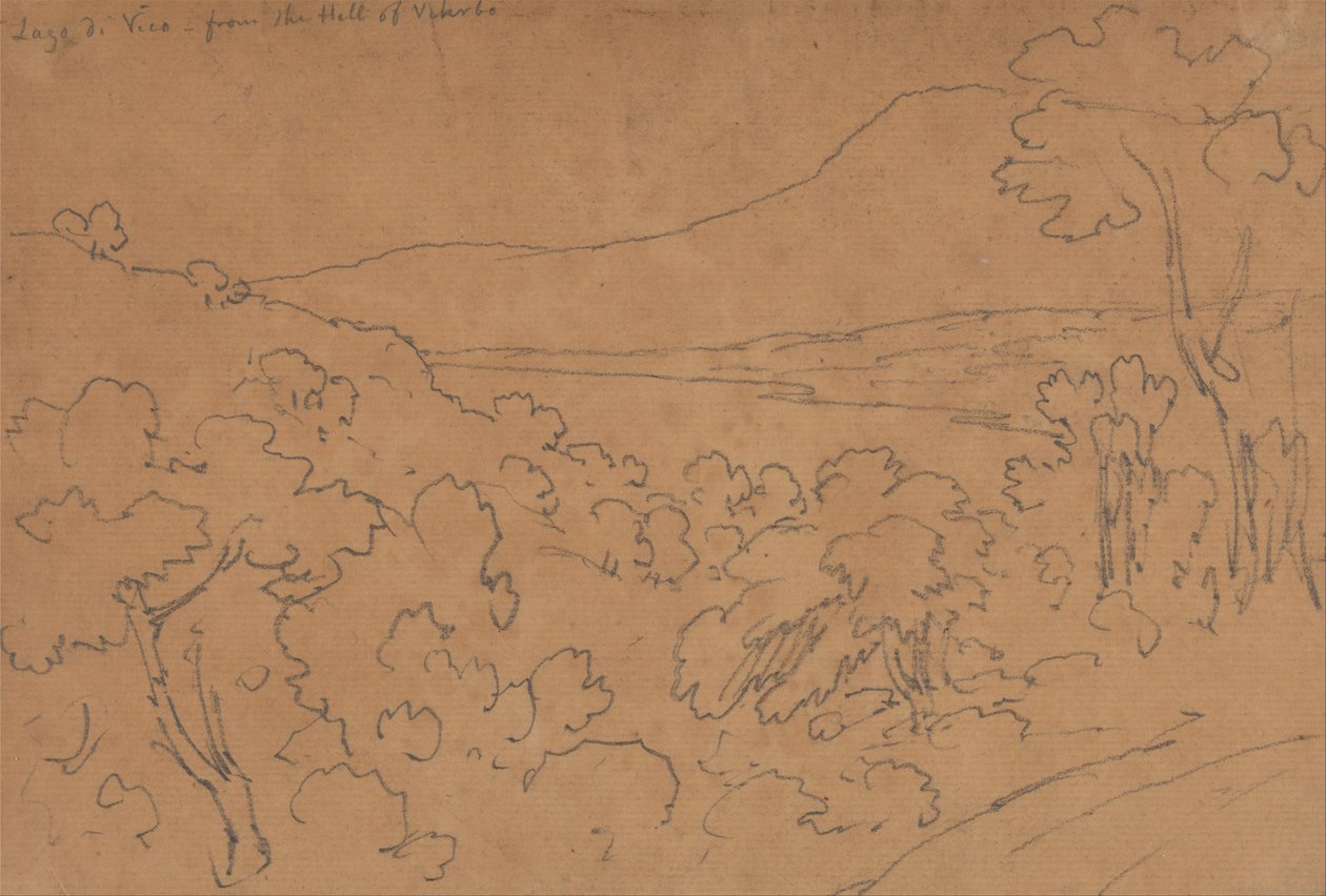 Lago di Vico desde la colina de Viterbo de John Robert Cozens