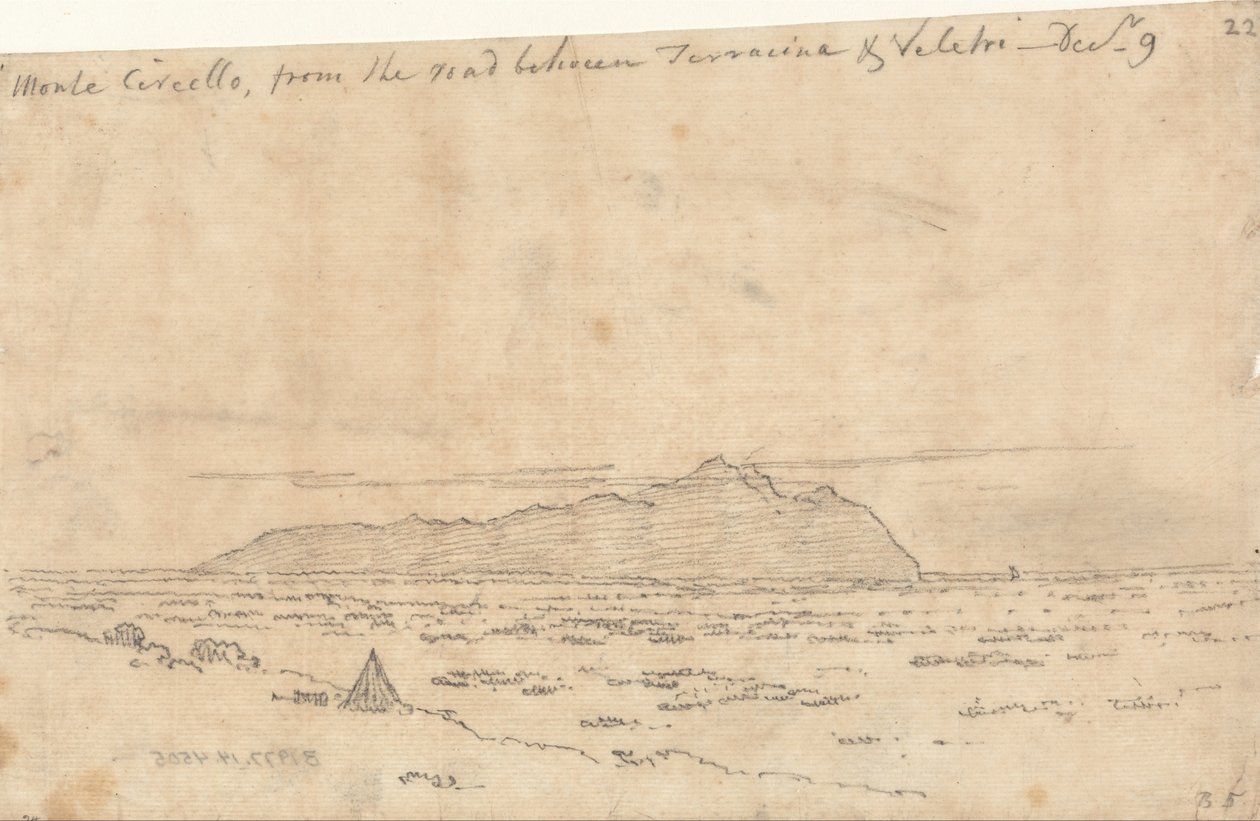 Monte Circeo desde la carretera entre Terracina y Velletri de John Robert Cozens