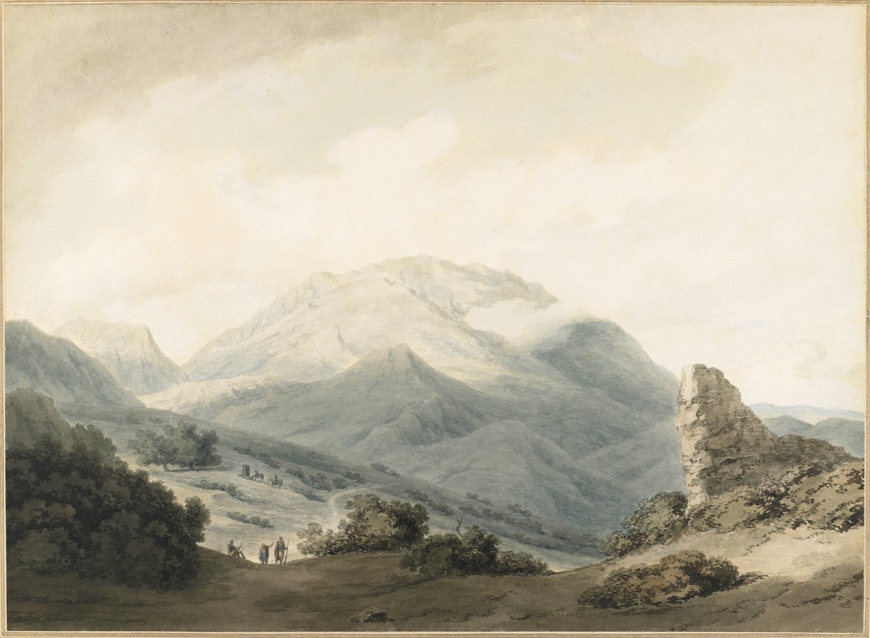 Monte Parnaso desde el camino entre Livadia y Delfos, c.1790 de John Robert Cozens