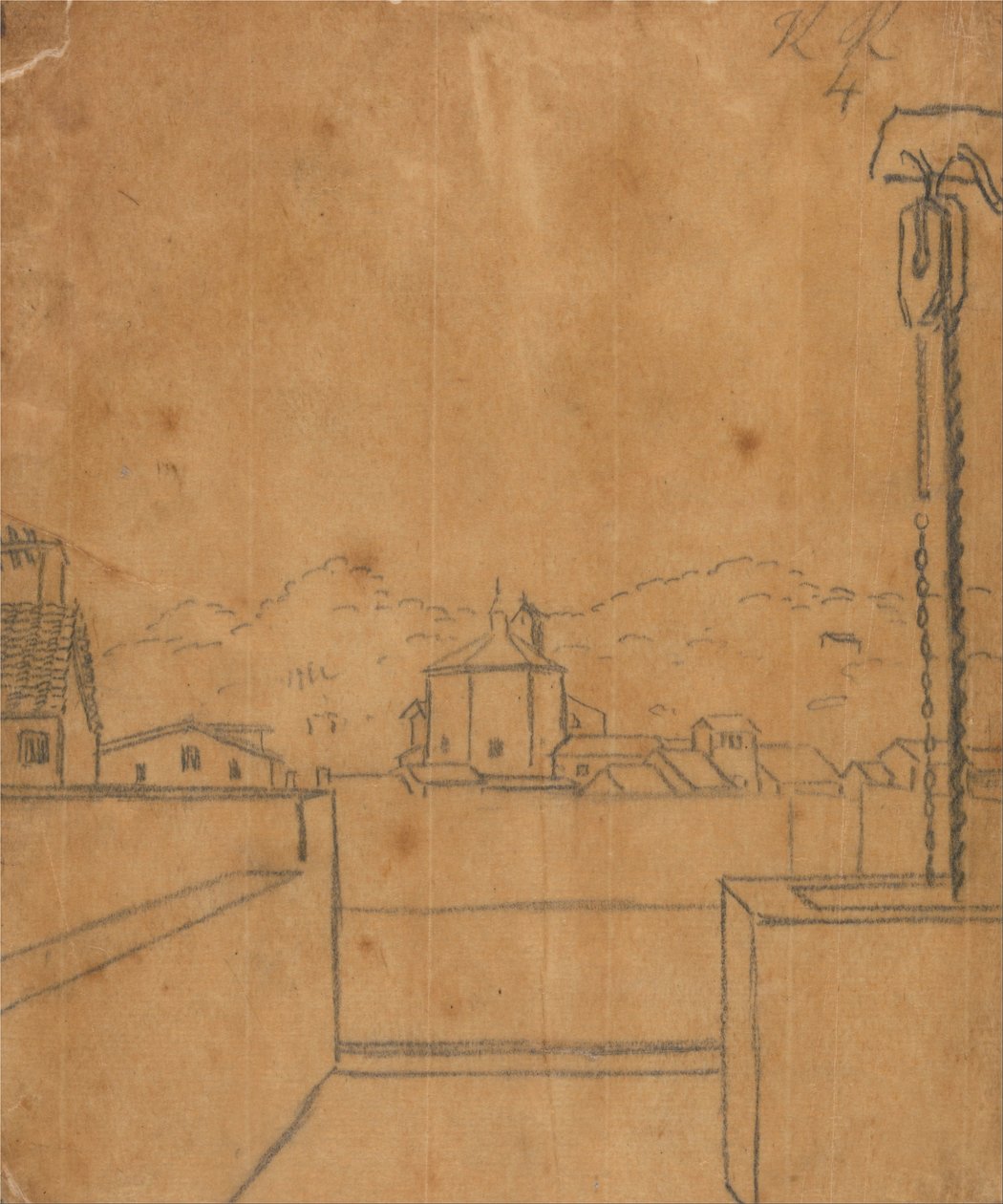 Vista desde el tejado de un baptisterio de John Robert Cozens