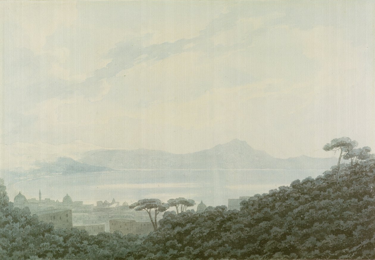 La bahía de Nápoles desde Capodimonte, Italia, c.1790 de John Robert Cozens