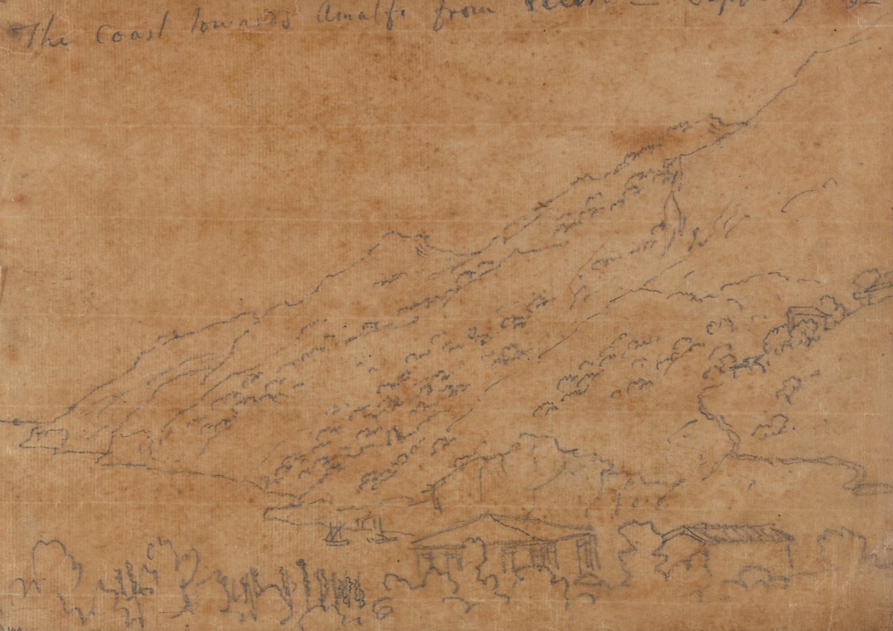 La costa hacia Amalfi desde Vietri, 19 de septiembre de John Robert Cozens