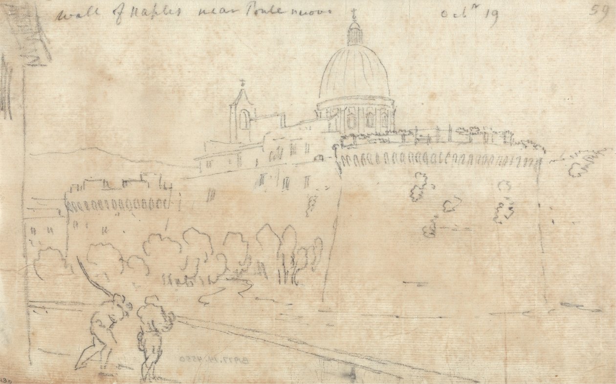 El muro de Nápoles cerca de Ponte Nuovo de John Robert Cozens