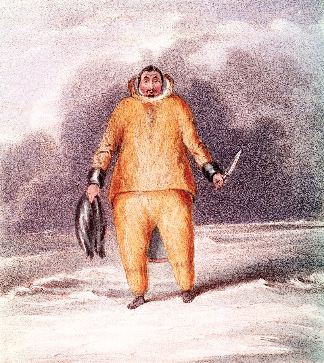 Kunana, un esquimal, grabado por John Brandard (1812-63), impreso por Graf y Sorel de John Ross