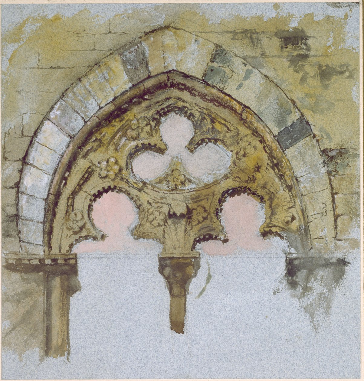 Una Ventana del Palazzo Tolomei, Siena, mostrando la Colocación Ruda y Asimétrica de Piedras Macizas, 25 - 27 de Junio de 1870 de John Ruskin