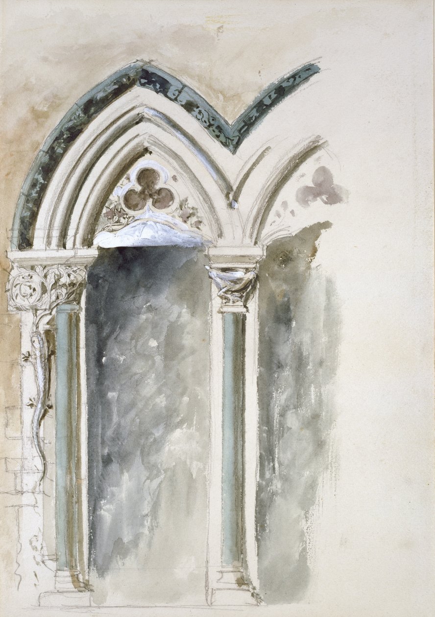 Estudios de diseño para capiteles para el Museo Universitario, Oxford de John Ruskin