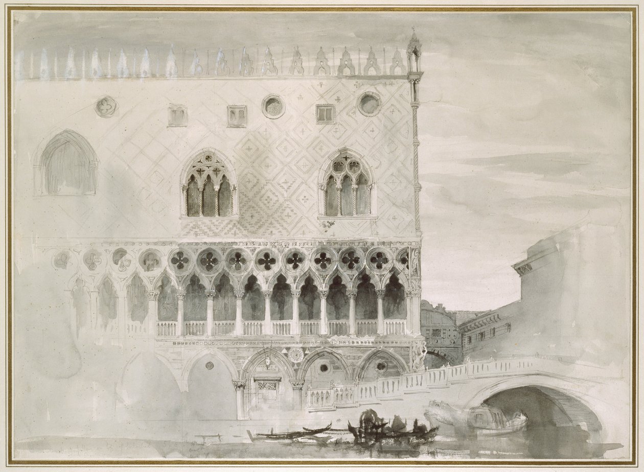 Exterior del Palacio Ducal, Venecia, siglo XIX de John Ruskin