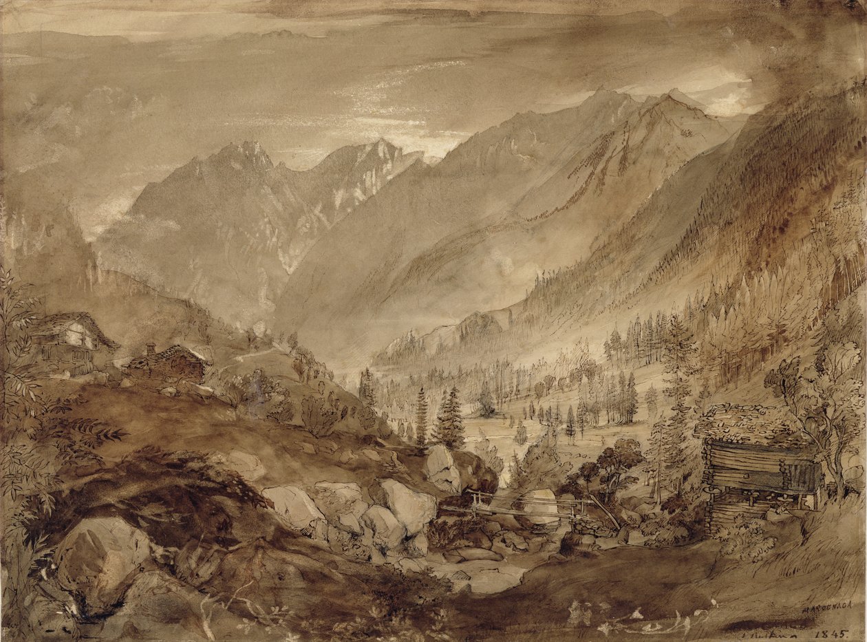 Paisaje montañoso, Macugnaga, 1845 de John Ruskin