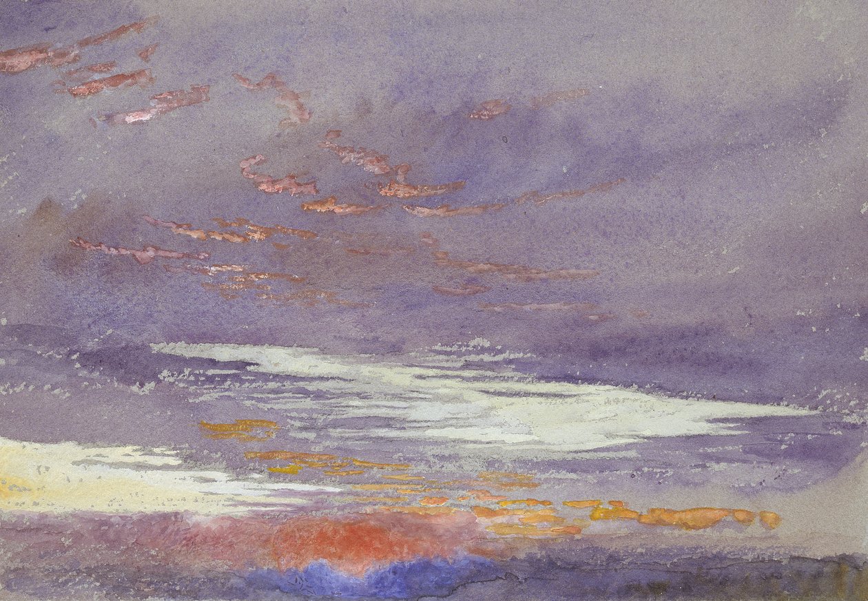 Estudio del amanecer: nubes púrpuras, marzo de 1868 de John Ruskin