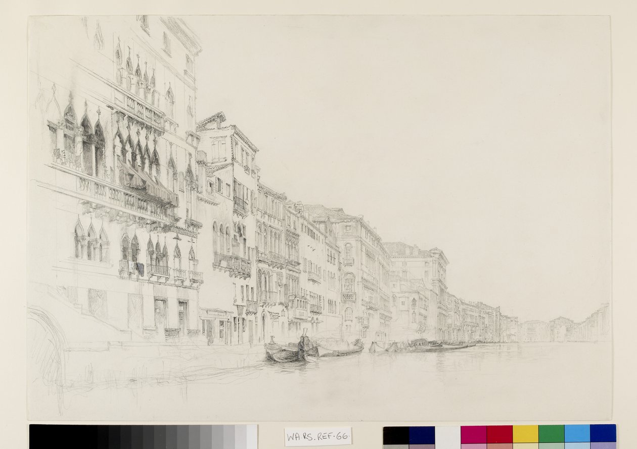 Vista desde el Palazzo Bembo al Palazzo Grimani, Venecia, mayo - junio 1870 de John Ruskin