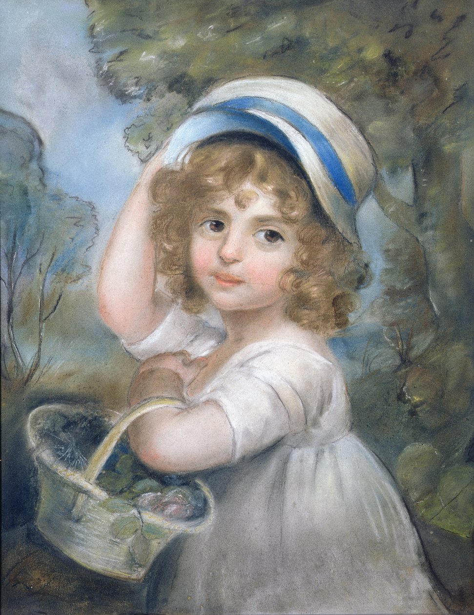 Niña con una canasta de flores de John Russell